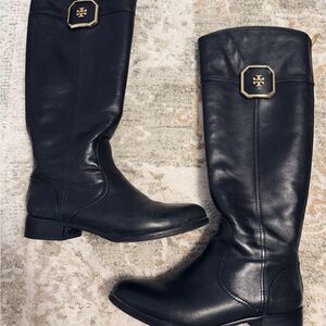 Tory Burch Black Lawrie Riding Boots (Size 8.5)